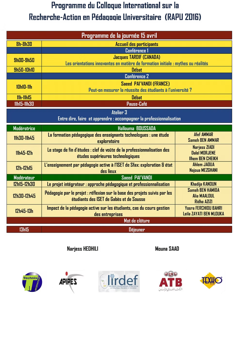 Programme RAPU 2016 Page2