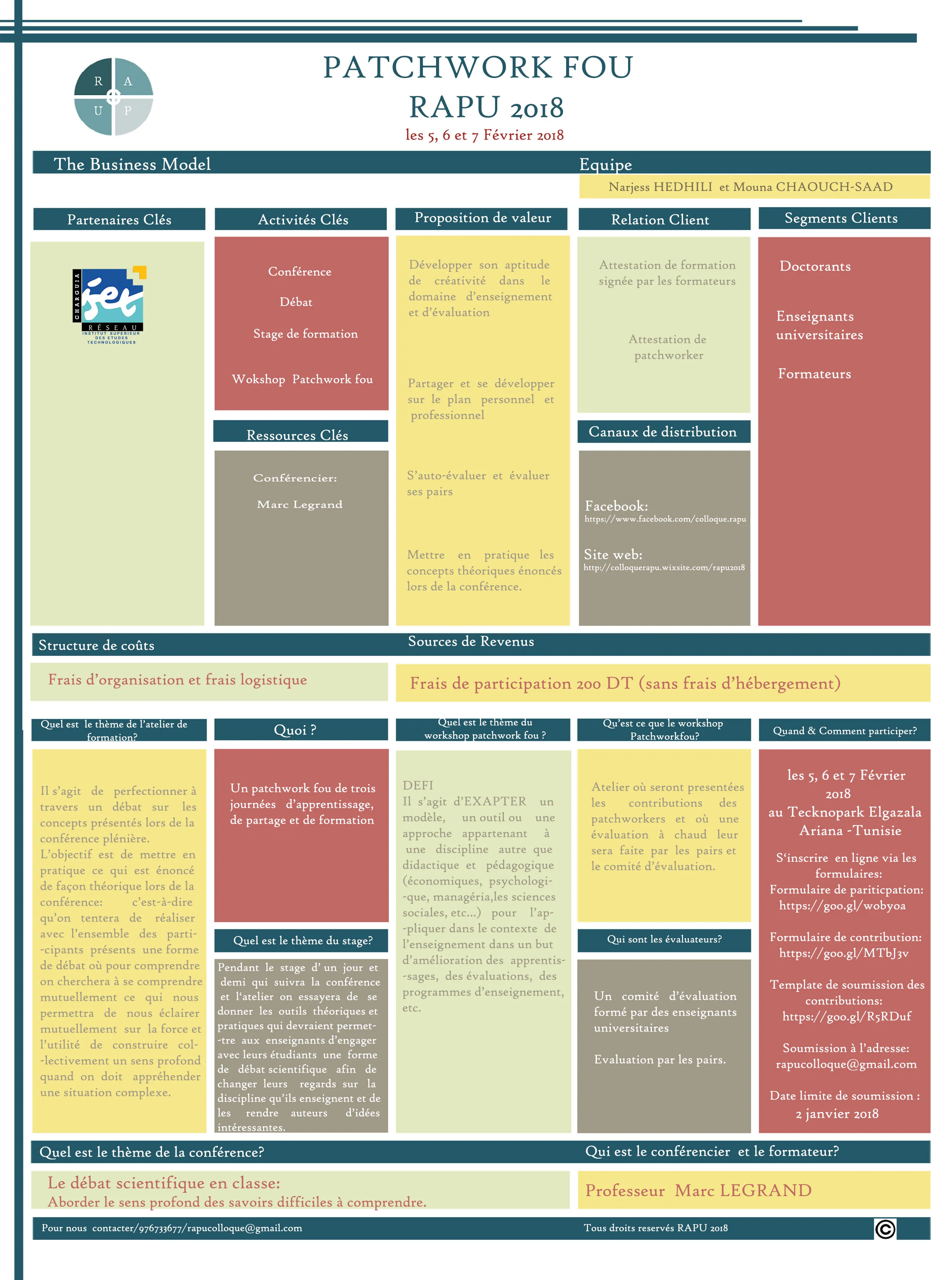 Affiche officielle du colloque RAPU 2018
