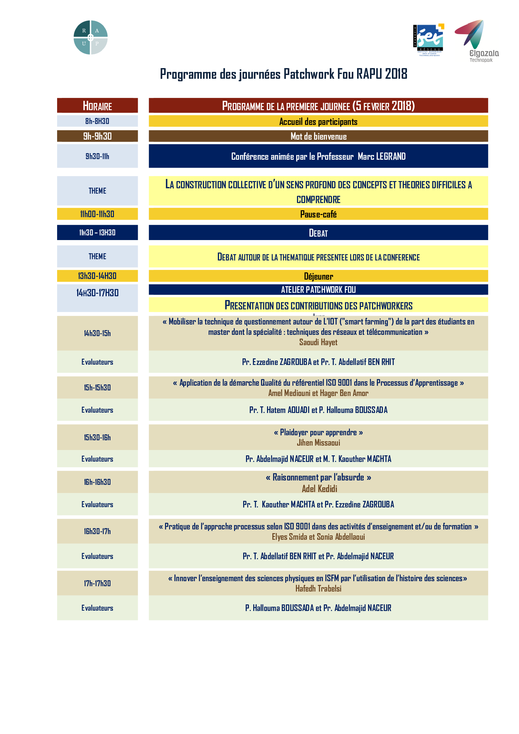 Programme RAPU 2018 Page1