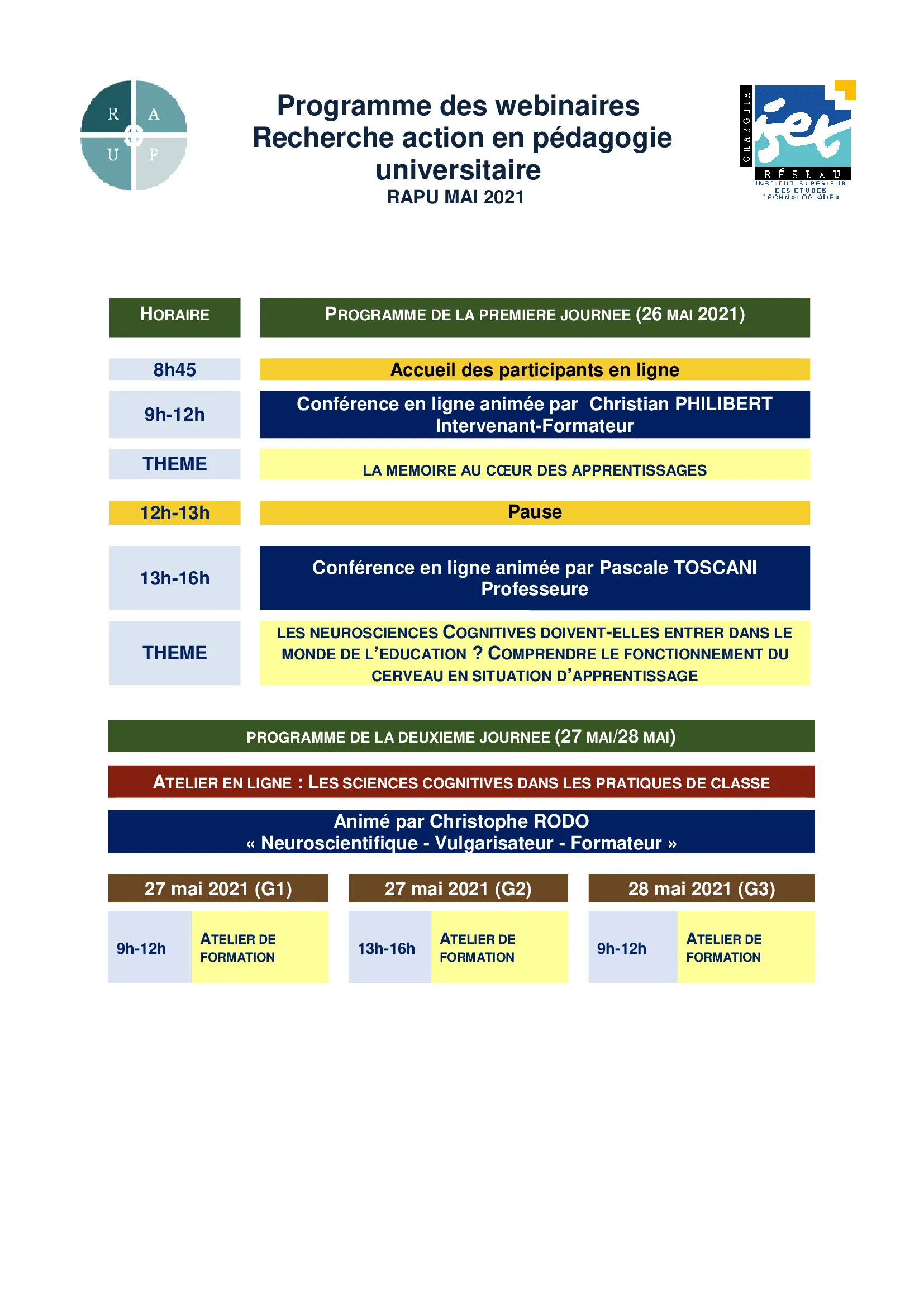 Programme RAPU 2021